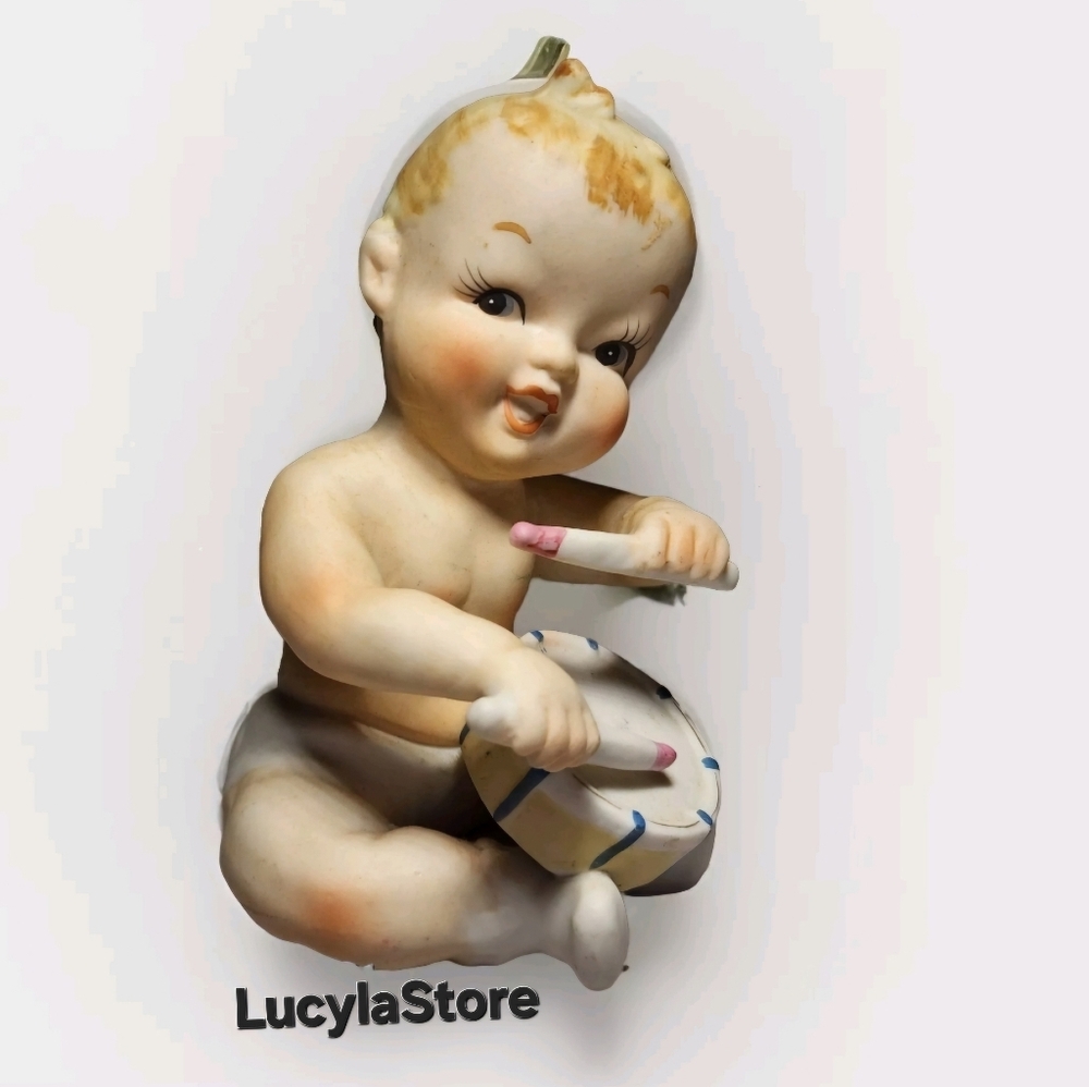 Vintage Norcrest Japan F55 Baby Piano Figurine Miniature with Drum